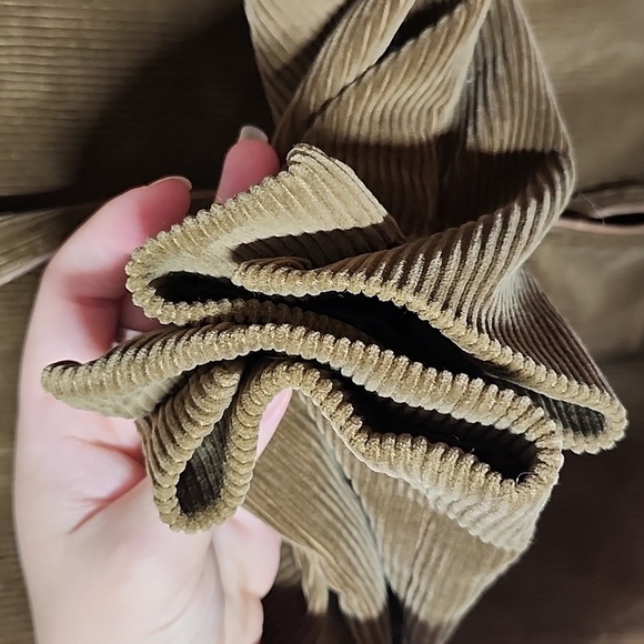 Sasson Vintage One  Button Cotton Corduroy Blazer Brown Pockets Lt brown piping - Picture 7 of 13